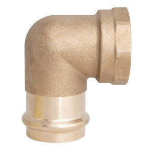 WOLVERINE BRASS® 99787 Elbow, 1 in x 1 in, Press x FNPT, 90 deg, Brass, 200 psi Max Working Pressure