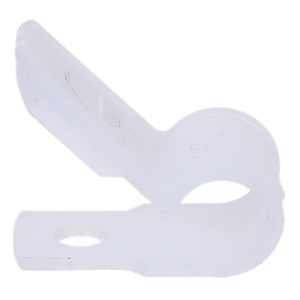 Wagner® WC04 Cable Clamp, Nylon, 1/4 in Max Bundle Dia, White, 3/8 in W, 0.05 in H