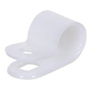 Wagner® WC06 Wire and Cable Clamp, Nylon, 3/8 in Max Bundle Dia, White, 0.486 in W, 0.057 in H