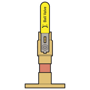 Webstone 8140 Series H-81404HV Uni-Flange Ball Valve, 1 in x 1 in, Press x Rotating Flange, Brass Body, 4 in H