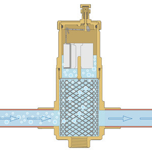 Webstone 7800 Series H-78004 Horizontal Air Separator With Removable Vent Head and Coalescing Medium, Air Separator