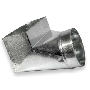 ZM Sheet Metal No 21 Series 021-120407 Register Elbow Boot, For Duct Size: 7 in, 12 x 4 in Register Opening, 90 deg