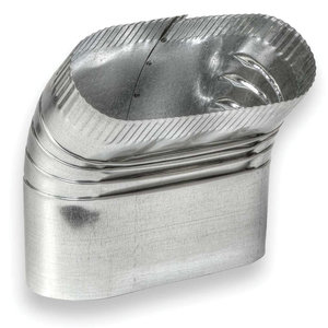 ZM Sheet Metal No 71 Series 071-000530 1-Piece Vertical Elbow, Oval Duct, 5 in x 5 in, 45 deg, 30 ga Gauge