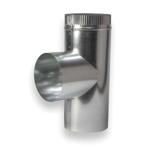 ZM Sheet Metal No 80 Series 080-000624 Tee Joint, Round Duct, 6 in x 6 in, No-Crimp x No-Crimp, 24 ga Gauge