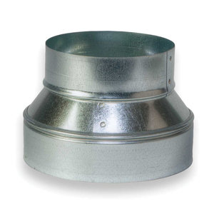 ZM Sheet Metal No 85 Series 085-090826 Reducer, Round Duct 1, 9 in x 8 in, No-Crimp x No-Crimp, Round Duct 2