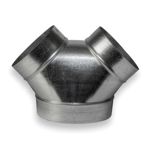 ZM Sheet Metal No 88 Series 088-060404 Wye Branch, Round Duct, 6 in x 4 in x 4 in