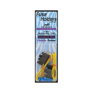 Zebra HVAC ZFH01 Medium-Duty Fuse Holder and Fuse, 12 V, 15 A, Plastic