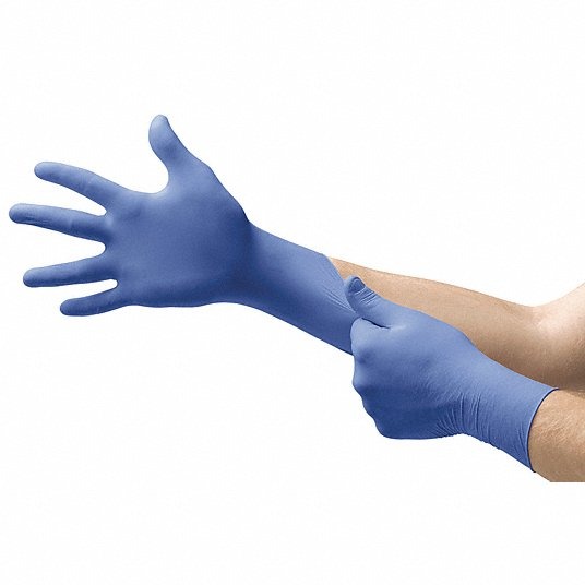 HELCO Medical Grade Nitrile Gloves, X-Large, Powder Free, Blue, 100 per Box