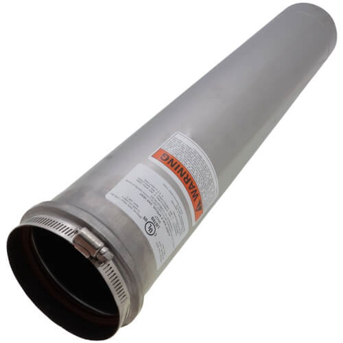 Z-Flex® 2SVEPWCF0402 Vent Pipe, 2 ft L, Stainless Steel, For Use With: Z-Vent® Single Wall AL 29-4C® Special Gas Vents