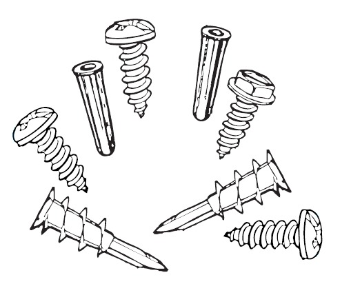 Mars® M79976 Screw-in Anchor Kit, Plastic, Pan Head