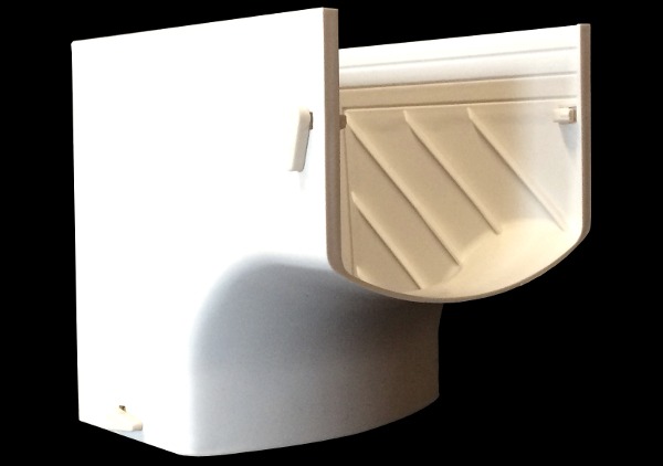 Cover Guard CG3 Internal 90 deg Elbow, 3 in, White PVC, Line Set Cover Component
