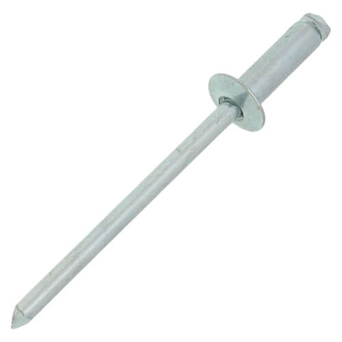 Malco® SS44DT Blind Rivet, 0.188 to 0.25 in Grip, 1/8 in Dia Body, Steel, 0.357 in L, 1/4 in Dia Head