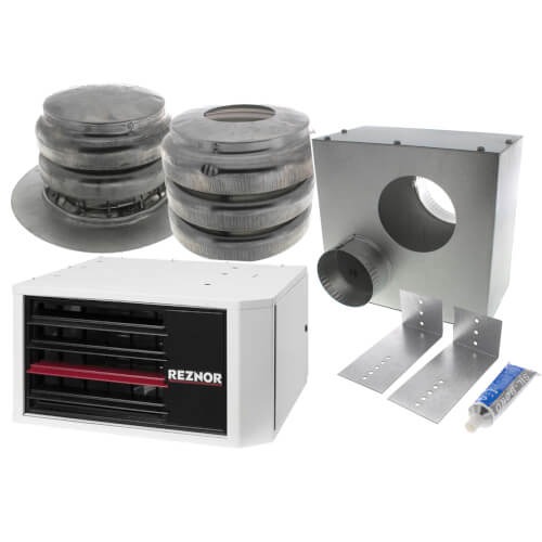 REZNOR® UDZ Series UDZ-30 Separated Combustion Low Static Axial Fan Unit Heater, 30000 Btu/hr Input Heating BTU, 115 V