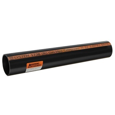 IPEX® 394000 Plain End Gas Vent Pipe, 10 ft L, PVC, For Use With: System 1738 Flue Gas Venting Systems