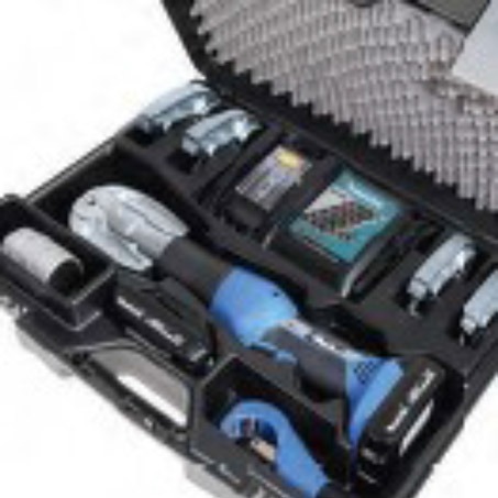 RLS® 19KN Klauke Press Tool Kit, 5 Jaws Included: 3/8 in, 1/2 in, 5/8 in, 7/8 in and 1-1/8 in