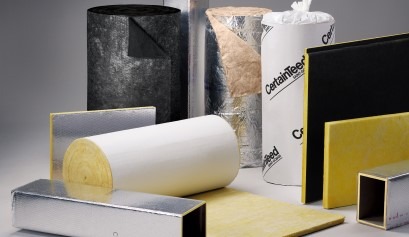 CertainTeed® ToughGard R 409618 Duct Liner, 1 in Thick, 59 in W, 100 ft L, Fiberglass