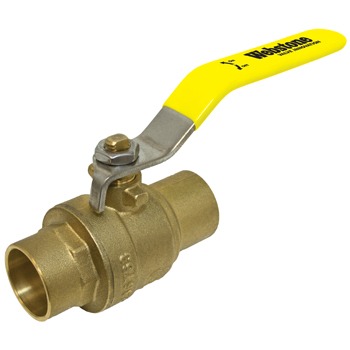 Webstone 5170 Series H-51706W Ball Valve With Chrome-Plated Lever Handle, 1-1/2 in x 1-1/2 in, Sweat x Sweat, Full Port