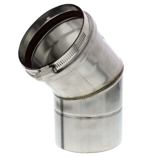 Z-Flex® 2SVEEWCF0445 45 deg Elbow, 4 in, Gasketed, Stainless Steel, Venting Category: Category III
