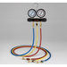 CPS® MT2A7P5E 2-Valve Manifold Gauge Set, R-454B/R-32/R-410A, 3-1/8 in Gauges, 5 ft Premium Hoses with Ball Valves