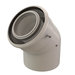 Centrotherm InnoFlue ICEL3545 45 deg Concentric Elbow, 3 or 5 in Intake, Galvanized Steel/Polypropylene, White, 8.3 in W