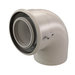 Centrotherm InnoFlue ICEL3587 87 deg Concentric Elbow, 3 or 5 in Intake, Galvanized Steel/Polypropylene, White, 8 in W