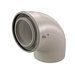 Centrotherm InnoFlue ICEL4687 87 deg Concentric Elbow, 4 or 6 in Intake, Galvanized Steel/Polypropylene, White, 6.9 in H