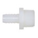 Devco 701-002 Adapter, 1/2 in x 3/4 in, Barbed x MIPT, Material Construction: Nylon, White