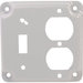 Devco PI368 Toggle Switch and Duplex Receptacle, Steel, 4 in H, 4 in W, Silver