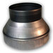 Die Stamped CR1614 Reducer, Round Duct 1, 16 in x 14 in, Round Duct 2, Galvanized Steel, 22 ga Gauge, 7 in L