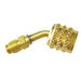 JB Industries QC-A2L-LH45 Reverse-Thread Adapter, 1/4 in x 1/4 in, SAE Flared x Male Flared, 45 deg, Brass