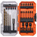 KLEIN TOOLS® 33811 Drill and Driver Bit Set, 32-Piece, SAE, 3/8 in Drive, Alloy Steel, 7 in L, 3.7 in W, 1-3/4 in D