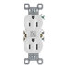 Pass & Seymour® Trademaster® 3232W Duplex Receptacle, 15 A, 125 V, NEMA 5-15R, 3.31 in H, 1.32 in W, 1 in D, White