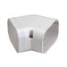 SLIMDUCT® 86112 45 deg Flat Elbow, White, PVC, 3-3/4 in, 5-1/4 in L, 4-1/4 in W, 3 in H
