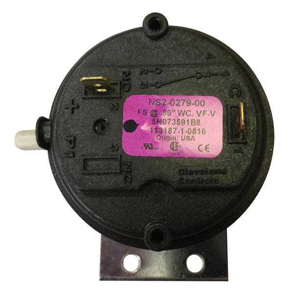MODINE 46032 Pressure Switch, 0.8 in-WC Max Working Pressure, SPST Switch Contact