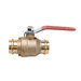 WOLVERINE BRASS® Pro Series 56273NL-1 Ball Valve, 1-1/4 in x 1-1/4 in, Press x Press, Brass Body, 4-1/2 in W