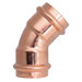 WOLVERINE BRASS® 99672 Elbow, 1-1/4 in x 1-1/4 in, Press x Press, 45 deg, Copper, 200 psi Max Working Pressure