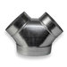 ZM Sheet Metal No 88 Series 088-060404 Wye Branch, Round Duct, 6 in x 4 in x 4 in