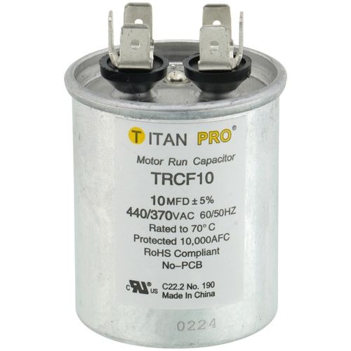 DiversiTech® TRCF10 Packard Titan Pro Round Run Capacitor, 10 MFD, 440/370V