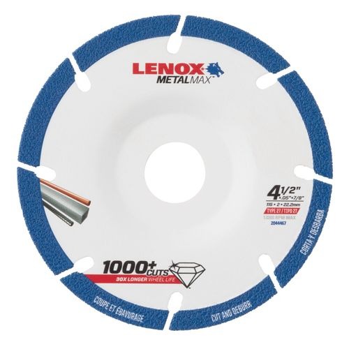 LENOX® METALMAX™ 2044467 Type 27 Abrasive Cut-Off Wheel, Brazed Diamond Blade, 4-1/2 in Dia, 0.05 in Thick