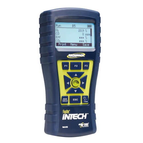 MSA Fyrite® InTech™ 0024-8512 Combustion Analyzer Kit, 0 to 2000 ppm CO Range, 0 to 2000 ppm O2 Range, LCD Display, AA